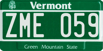 VT license plate ZME059