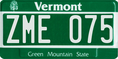 VT license plate ZME075