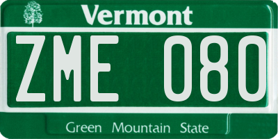 VT license plate ZME080