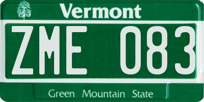 VT license plate ZME083