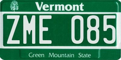 VT license plate ZME085