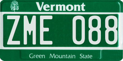 VT license plate ZME088