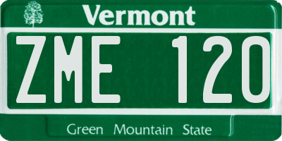VT license plate ZME120