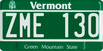 VT license plate ZME130
