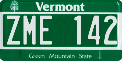 VT license plate ZME142