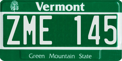 VT license plate ZME145