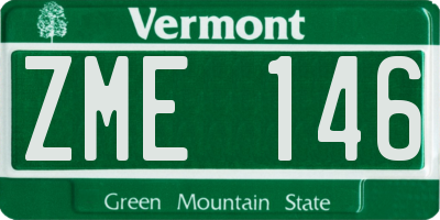 VT license plate ZME146