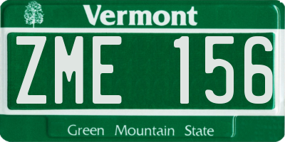 VT license plate ZME156
