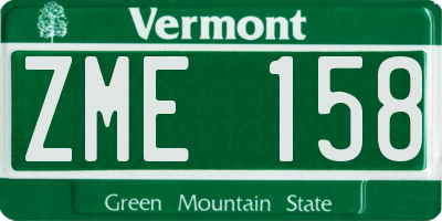 VT license plate ZME158