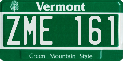 VT license plate ZME161