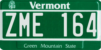 VT license plate ZME164