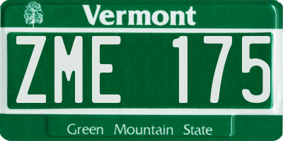 VT license plate ZME175
