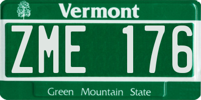VT license plate ZME176