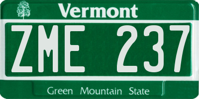 VT license plate ZME237