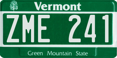 VT license plate ZME241