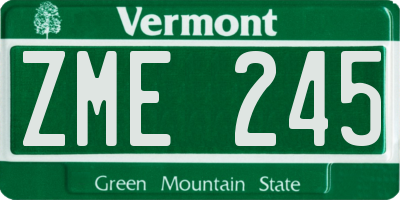 VT license plate ZME245