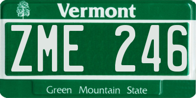 VT license plate ZME246