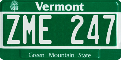 VT license plate ZME247