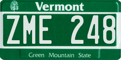 VT license plate ZME248