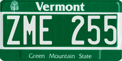 VT license plate ZME255