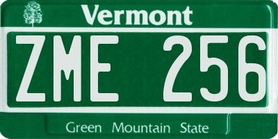 VT license plate ZME256
