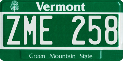 VT license plate ZME258