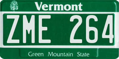 VT license plate ZME264