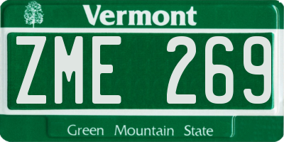 VT license plate ZME269