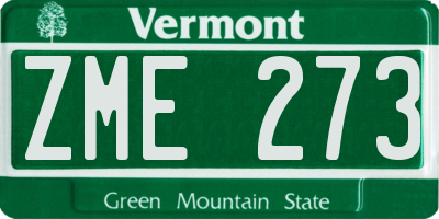 VT license plate ZME273