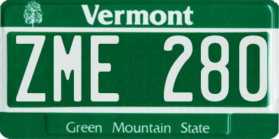VT license plate ZME280