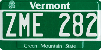 VT license plate ZME282
