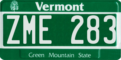 VT license plate ZME283