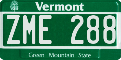 VT license plate ZME288