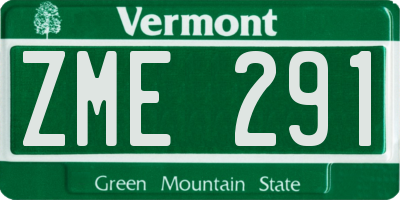 VT license plate ZME291