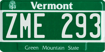 VT license plate ZME293