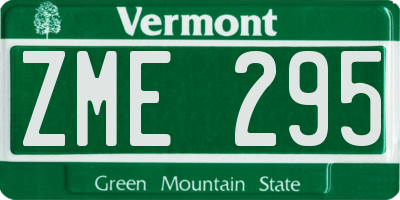 VT license plate ZME295