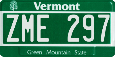 VT license plate ZME297