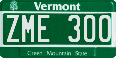 VT license plate ZME300