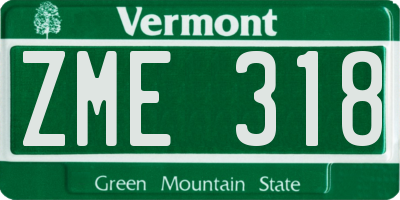 VT license plate ZME318