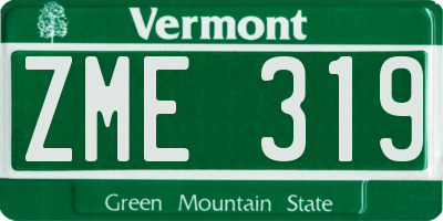 VT license plate ZME319