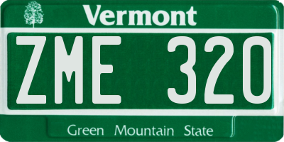 VT license plate ZME320