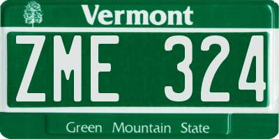VT license plate ZME324