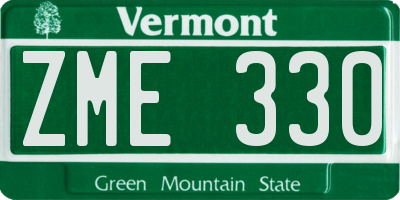 VT license plate ZME330