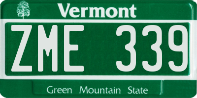 VT license plate ZME339