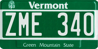 VT license plate ZME340