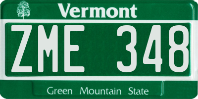 VT license plate ZME348