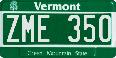 VT license plate ZME350