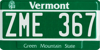 VT license plate ZME367