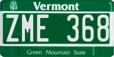 VT license plate ZME368