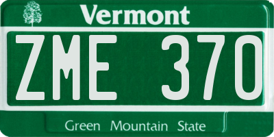 VT license plate ZME370